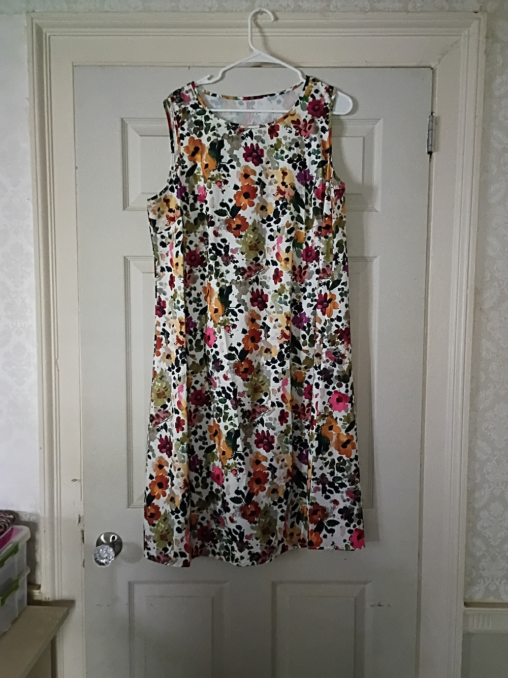 Floral Sleeveless A-Line Dress in Multi